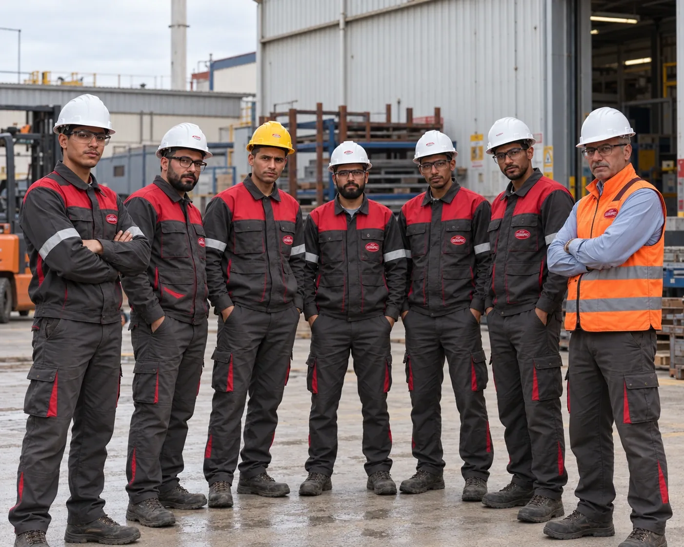 Équipe GEMAPRO dans un environnement industriel courant, visuel recréé et retouché